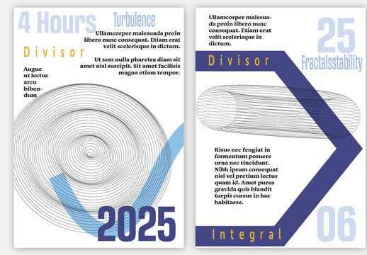 A4 Flyer 3D Geometric Wireframe Shape Simple Layout Science Event