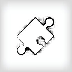 Creative jigsaw pop art dot design. Vector. Modern background for posters, websites, web pages, business cards, postcards, interior design.