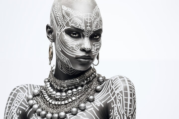 portrait of a woman bodypainting