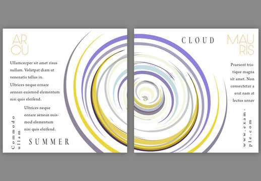 Social Media Square Post Layout with Futuristic Colored Abstract Geometric Shape