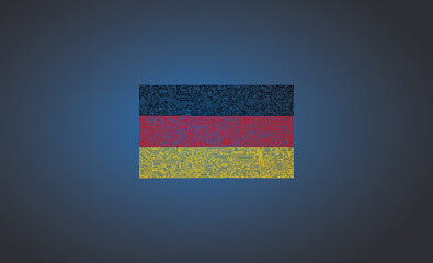 Fototapeta premium IT-Umriss der Flagge von Deutschland