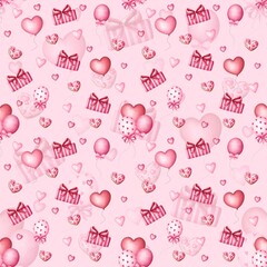 Valentine's Day Seamless Pattern Valentine Patterns heart pink Seamless Patterns