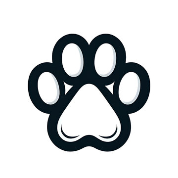paw print sign and symbol. cat paw