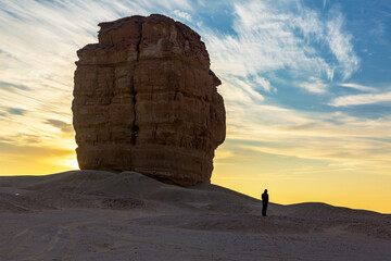 A rock formation in the desert close to Riyadh, Saudi Arabia is known as Devil Thumb or Judah Thumb.