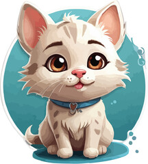 Cat Charming vector on white background