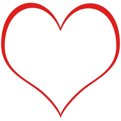 red heart on white