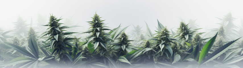 Fototapeta premium Misty Cannabis Plantation in Soft Light