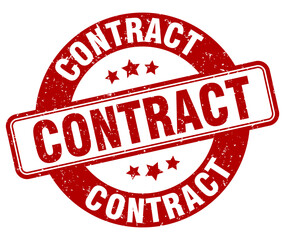 contract stamp. contract label. round grunge sign