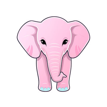 a cartoon of a pink elephant