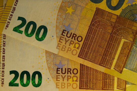 Euro Money Banknotes and cash .200 euro. High quality photo