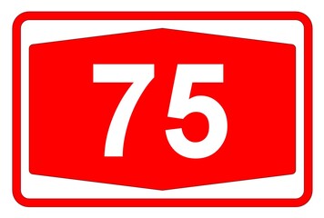Illustration eines Autobahnschildes der Autobahn 75 in der Schweiz	