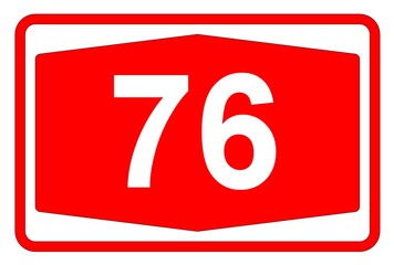 Illustration eines Autobahnschildes der Autobahn 76 in der Schweiz	