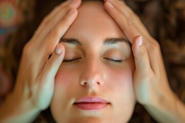 Obraz premium Harmonize your mind through meditation, nurture your soul with therapy, and channel energy with Reiki