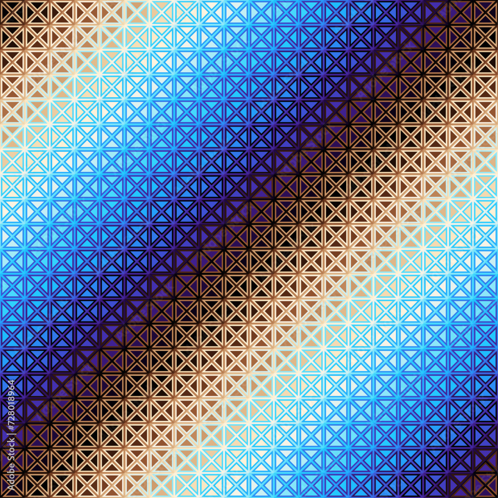 Fototapete Geometric abstract pattern in low poly style. Seamless image
