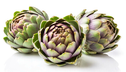Fototapeta premium Artischoken isoliert auf weißen Hintergrund, Freisteller 