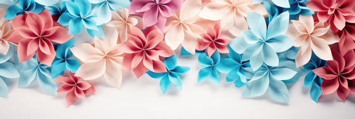 Bright background with a floral pattern. Wide format banner