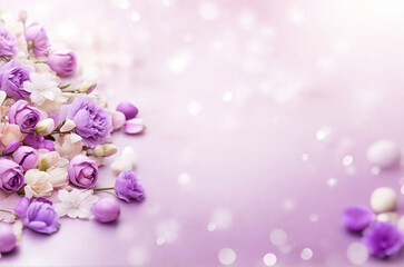 Obraz premium Celebration background with flowers. AI