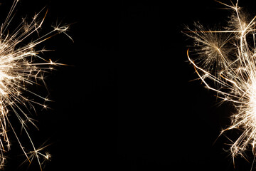 Fireworks bengal Flicker on a dark background. Easy to add lens flare effects for overlay designs...