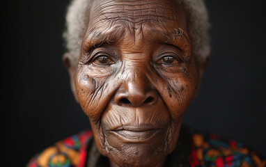 Aged Woman With Facial Wrinkles