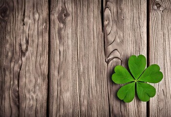 clover on wooden background