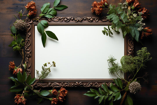 A high-quality image featuring an empty white frame, carefully arranged to offer a blank slate for your creative text.