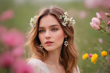 Spring Bloom: Natural Beauty Portrait