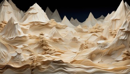 Close-Up of a Model of a Mountain Range