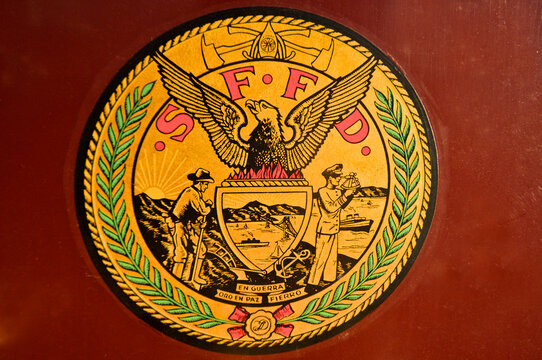 &ldquo;Oro en pas, Fierro en guerra&rdquo;, Gold in Peace, Iron in War.  San Francisco Fire Department Seal first adopted March 1, 1859