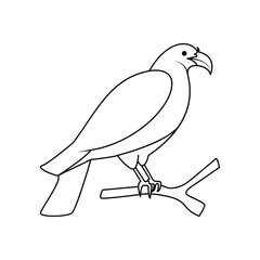 Crow single continuous one line out line vector art  drawing  and tattoo design
