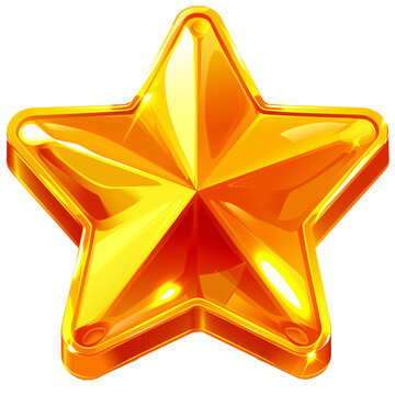 a gold star with a white background