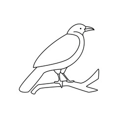 Crow single continuous one line out line vector art  drawing  and tattoo design
