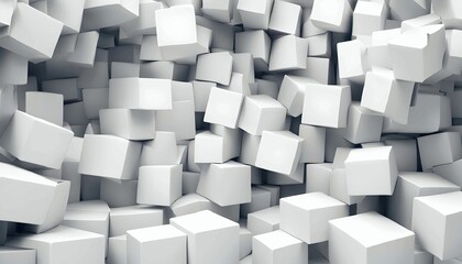 Abstract Array of White Cubes