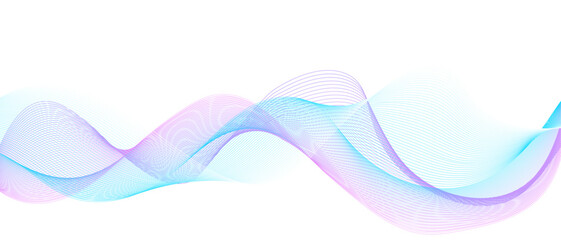 abstract blue wave. colorful wave background. blue pink wave line on white background.