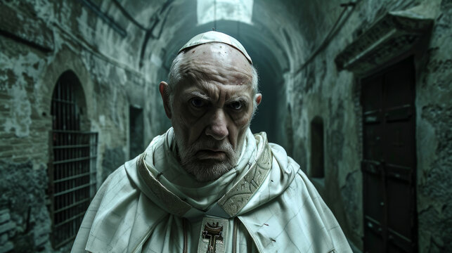 A former pope who was arrested by the French army 1260 years Biblical prophecies Generative AI Illustration