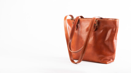 Women's stylish leather bag close-up - 728033147