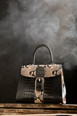 Women's stylish leather bag close-up - 728033166