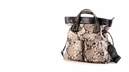 Women's stylish leather bag close-up - 728033306