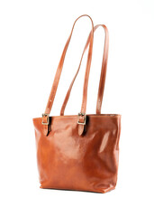 Women's stylish leather bag close-up - 728033351