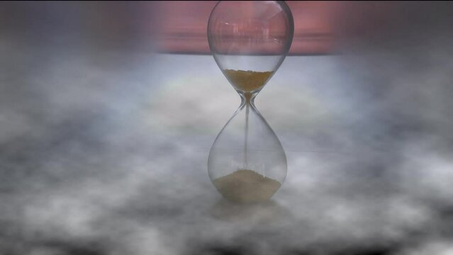 Concept of space-time. Hourglass. Passage of time. 3