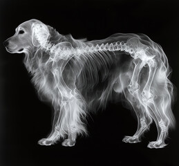 Obraz na płótnie Canvas x ray of a dogs body
