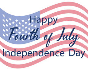 Happy Independence Day Banner USA, 4th of July, flag of USA.