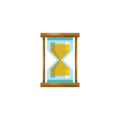 Colorful Hourglass single icon. Vector background