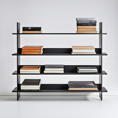 black and white shelves