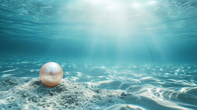 Sealife and pearl on sea bottom wallpaper background
