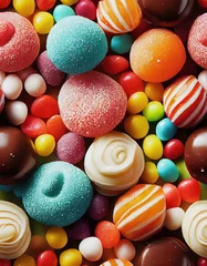 Foto op Canvas  Various colorful candies or sweets pile, closeup detail © Marko