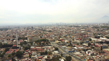 Fototapeta premium DRONE FLIGHT IN THE FORTS OF LORETO AND GUADALUPE IN PUEBLA MEXICO