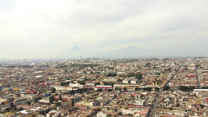 Fototapeta na wymiar DRONE FLIGHT IN THE FORTS OF LORETO AND GUADALUPE IN PUEBLA MEXICO