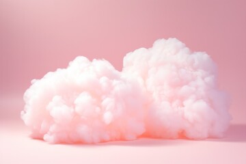 pink cloud made of cotton candy texture 3d render illustration minimal background copy space