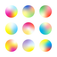 set of gradient colorful spheres. Vector illustration