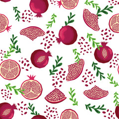 Pomegranate pattern, Happy and sweet New Year Shana Tova with pomegranates and seeds